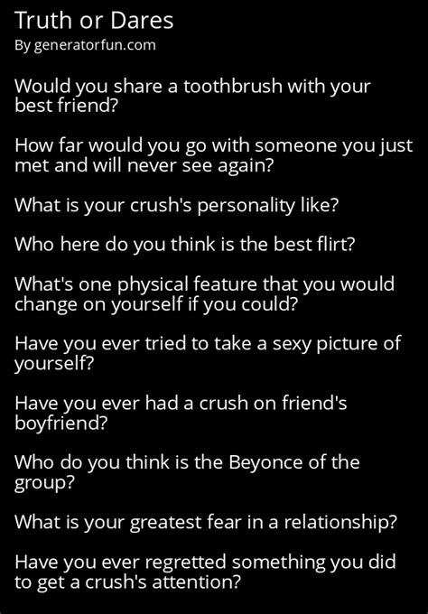 truth or dare questions generator.